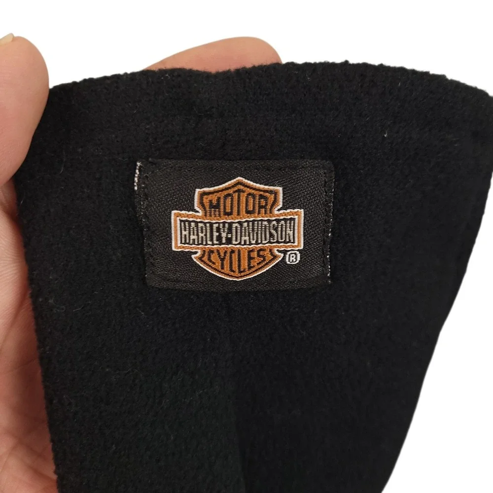 Harley Davidson Womens Gloves Bundle Leather Fingerless Fleece L & XL Black EUC